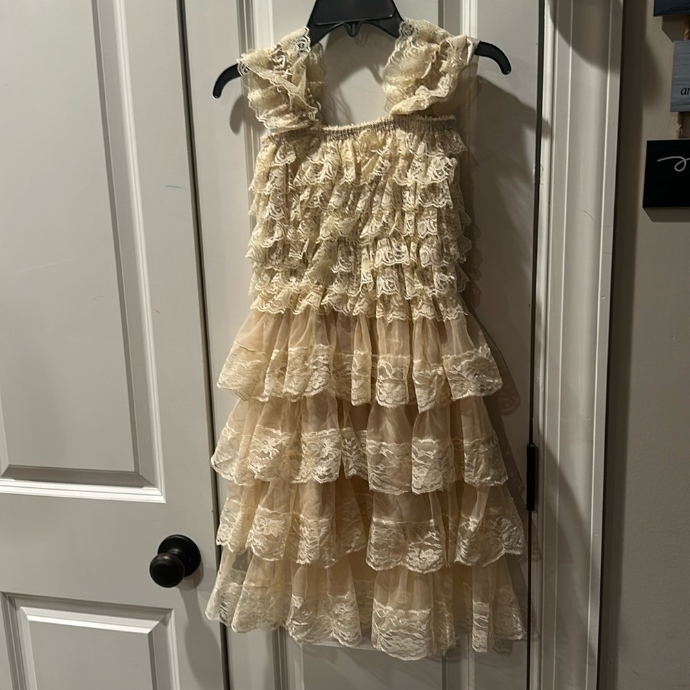 Think Pink Bows Girls Lace Dress